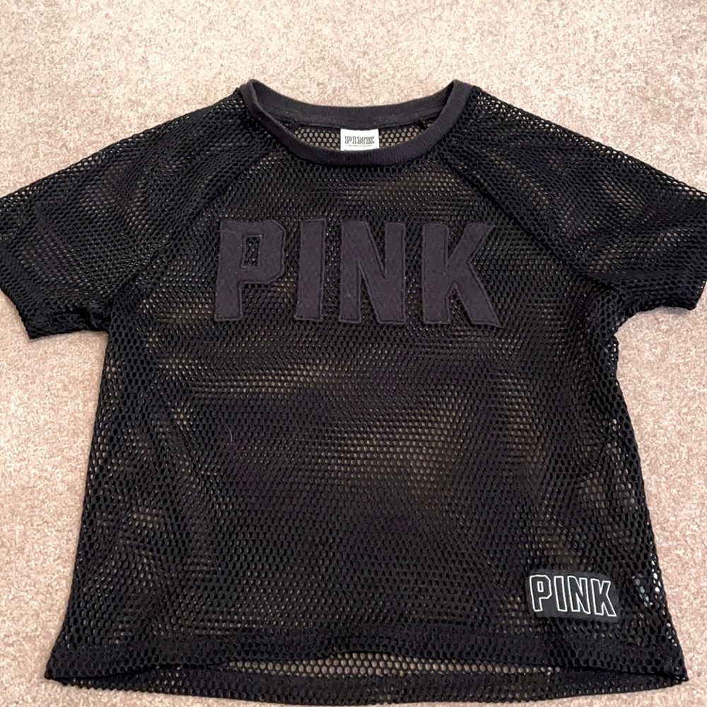 See-through black PINK top